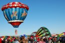 In this Oct. 8, 2011 photo, the "Carousel" hot air balloon is shown at the Albuquerque International Balloon Fiesta. The 41st annual event is set to begin Saturday and is expected to draw hundreds of thousands of spectators from around the country and the global. (AP Photo/Russell Contreras)