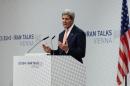 U.S. Secretary of State Kerry addresses the media during a news conference in Vienna