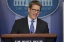 White House press secretary Jay Carney answers a question during the daily press briefing, Monday, Dec. 2, 2013, in the White House briefing room in Washington. Carney answered questions on the ongoing rollout of the Healthcare.gov website. (AP Photo/ Evan Vucci)
