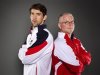 Swimmer Michael Phelps and his coach Bob Bowman pose for a portrait during the 2012 U.S. Olympic Team Media Summit in Dallas, Texas