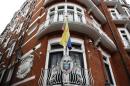 The embassy of Ecuador is seen in central London