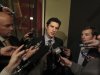 Pittsburgh Penguins' Sidney Crosby speaks to reporters, Thursday, Dec. 6, 2012 in New York. Talks in the NHL labor fight broke down after just one hour Thursday night, and it isn't known when the league and the players' association would get back together. (AP Photo/Mary Altaffer)