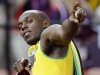 Jamaica's Usain Bolt celebrates winning the men's 100m final during the London 2012 Olympic Games at the Olympic Stadium