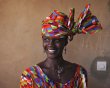 Aminata Diop poses for a picture in her house in the village of Ndande