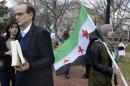 Anti-Assad regime demonstrators mark third anniversary of Syrian revolution at Washington rally