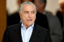 Brazilian President Michel Temer arrives to offer a press conference at Planalto Palace in Brasilia, on November 27, 2016