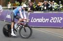 Canada's Ryder Hesjedal competes in the men's cycling individual time trial at the London 2012 Olympic Games