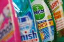 Products produced by Reckitt Benckiser; Vanish, Finish, Dettol and Harpic are seen in London