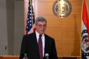 St. Louis County Prosecutor Robert McCulloch announces the grand jury's decision not to indict Ferguson police officer Darren Wilson in the Aug. 9 shooting of Michael Brown, an unarmed black 18-year old, on Monday, Nov. 24, 2014, at the Buzz Westfall Justice Center in Clayton, Mo. (AP Photo/St. Louis Post-Dispatch, Cristina Fletes-Boutte, Pool)