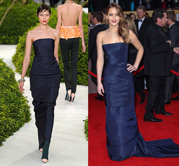 Oops! Did Jennifer Lawrence Rip Her Dior Couture Dress At The 2013 SAG Awards?