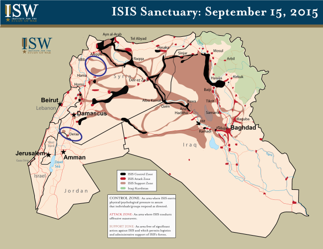 September 15 ISIS Syria Iraq map