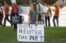 Howell attends a pro-net neutrality Internet activist rally in the neighborhood where U.S. President Obama attended a fundraiser in Los Angeles