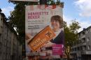 Picture taken on October 18, 2015 shows an election poster of Cologne mayoral candidate Henriette Reker in the Braunsfeld district of Cologne