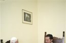 Pope Benedict XVI talks with former butler Paolo Gabriele during a private audience at the Vatican