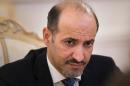 Syrian opposition leader Ahmad Jarba attends a meeting in Moscow, Russia, on February 4, 2014
