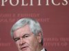 Former House Speaker, Republican presidential candidate Newt Gingrich gestures during a visit to the John F. Kennedy School of Government at Harvard University in Cambridge, Mass., Friday, Nov. 18, 2011.  (AP Photo/Charles Krupa)
