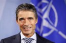 NATO Secretary General Rasmussen poses during an interview with Reuters at the Alliance headquarters in Brussels