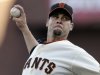 San Francisco Giants starting pitcher Ryan Vogelsong throws during the first inning of Game 6 of baseball's National League championship series against the St. Louis Cardinals Sunday, Oct. 21, 2012, in San Francisco. (AP Photo/Ben Margot)