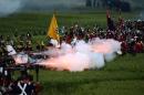 History enthusiasts take part in the first part of a re-enactement of the Battle of Waterloo, "The French Attack", during the celebrations of its 200th anniversary in Waterloo, Belgium, on June 19, 2015