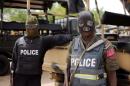 Nigerian police pose prior to a patrol in Maiduguri on June 5, 2013