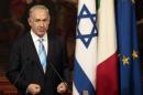 Israel's Prime Minister Benjamin Netanyahu gestures during a joint news conference with his Italian counterpart Enrico Letta during a meeting at Chigi Palace in Rome