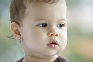 Baby with Earring. Is there a right time to get your daughter's ears pierced