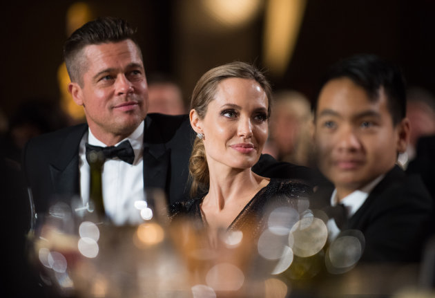 Brad Pitt, Angelina Jolie, and son Maddox on Saturday night
