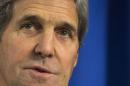 U.S. Secretary of State John Kerry speaks during a media briefing at the U.S. Embassy in London