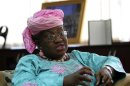 Nigeria's Finance Minister Okonjo-Iweala speaks during an interview in Abuja