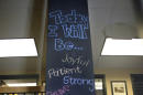 In this Sept. 23, 2014 photo provided by the Resiliency Center of Newtown, a chalk board painted column is displayed at the center in Newtown, Conn. Founded after the 2012 Sandy Hook Elementary shootings, the center offers the community mental and emotional health programs that include art, music and play therapy. (AP Photo/Resiliency Center of Newtown)