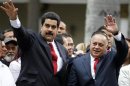 Venezuelan Vice President Maduro arrives with National Assembly President Diosdado during the assembly inauguration in Caracas