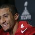 San Francisco 49ers quarterback Colin Kaepernick talks with reporters on Thursday, Jan. 31, 2013, in New Orleans. The 49ers are scheduled to play the Baltimore Ravens in the NFL Super Bowl XLVII football game on Feb. 3. (AP Photo/Mark Humphrey)