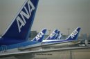 ANA planes are seen at Haneda airport in Tokyo