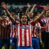 Atletico de Madrid's Radamel Falcao from Colombia, center, and teammates celebrate defeating Real Madrid in the Copa del Rey final soccer match at the Santiago Bernabeu stadium in Madrid, Spain, Friday, May 17, 2013. (AP Photo/Andres Kudacki)