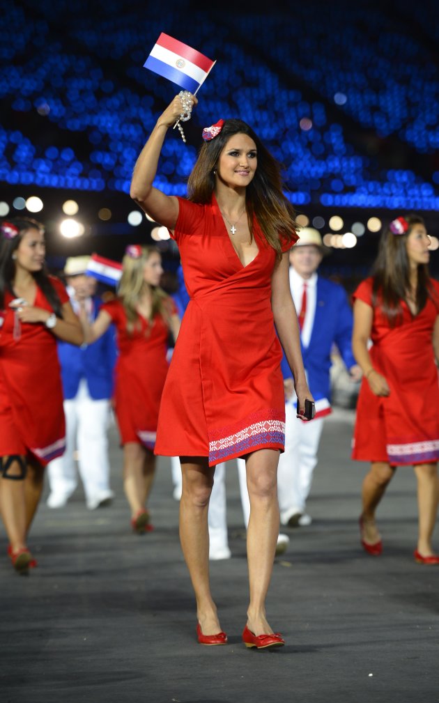 Paraguay&#39;s athlete Leryn Franco parades
