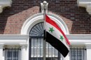 A flag flies at the Syrian Embassy in Washington
