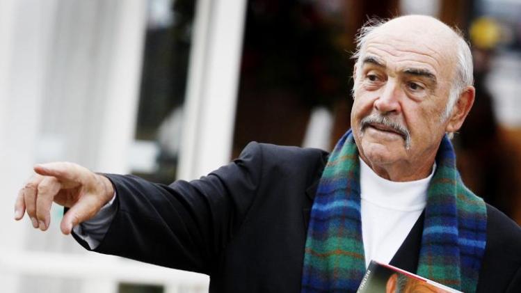 Sean Connery poses for photographers as he promotes his new book called 'Being a Scot' at the Edinburgh International Book Festival on August 25, 2008