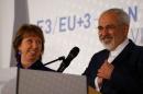 Iranian Foreign Minister Zarif and EU envoy Ashton address a news conference after a meeting in Vienna