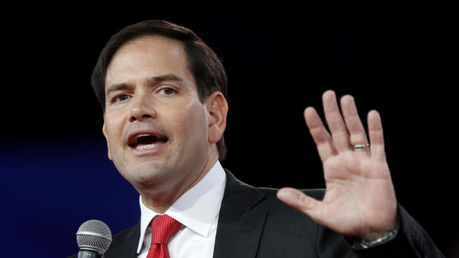 Republican presidential candidate, Sen. Marco Rubio, R-Fla., speaks at the Defending the American Dream summit hosted by Americans for Prosperity at the Greater Columbus Convention Center in Columbus, Ohio, Saturday, Aug. 22, 2015. (AP Photo/Paul Vernon)