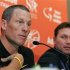 Lance Armstrong talks to the media during news conference in Adelaide