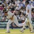 South Africa's Steyn bowls past England's Pietersen during the second cricket test match at Headingley cricket ground in Leeds