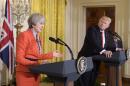 Britain's Prime Minister Theresa May speaks during a joint press conference with US President Donald Trump on January 27, 2017