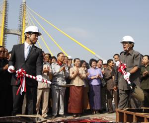 Cambodia&#39;s Prime Minister Hun Sen, right, stands&nbsp;&hellip;
