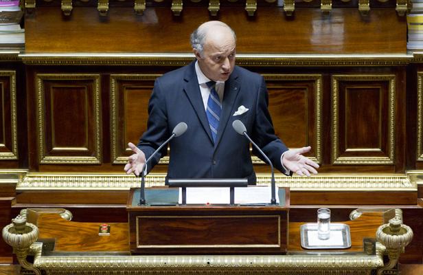 Laurent Fabius, ministre des Affaires étrangères, prononce un discours sur la Syrie au Sénat, le 4 septembre 2013., V. WARTNER / 20 MINUTES