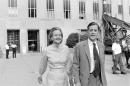 FILE - In this June 21, 1971 file photo, Washington Post Executive Director Ben Bradlee and Post Publisher Katharine Graham leave U.S. District Court in Washington. Bradlee died Tuesday, Oct. 21, 2014, according to the Washington Post. (AP Photo, File)