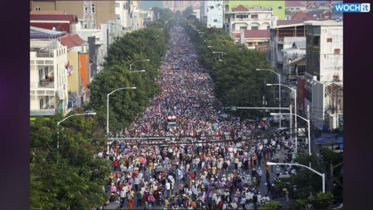 Antigovernment March Draws Diverse Group Of Protesters In Cambodia
