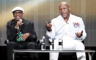 Mike Tyson (R), star of HBO Films "Mike Tyson: Undisputed Truth", and the film's director Spike Lee take part in a panel discussion at the Television Critics Association Cable TV Summer press tour in Beverly Hills, California July 25, 2013. REUTERS/Fred Prouser
