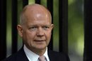 Britain's Foreign Secretary William Hague arrives at Number 10 Downing Street in London