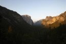 Yosemite Valley is seen at sunset in Yosemite National Park in California