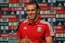 Wales' forward Gareth Bale gives a press conference in Dinard, on July 4, 2016, two days ahead of the team's Euro 2016 semi-final football match against Portugal